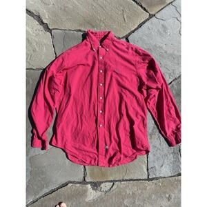 POLO RALPH LAUREN Madras Shirt Button Down Blue Pony Logo XL Light Red/Pink